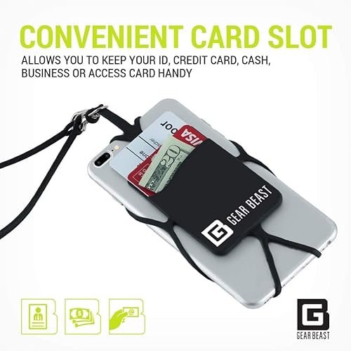 Miniatura 4 de Gear Beast - Correa universal para teléfono celular compatible con iPhone, Galaxy y la mayoría de teléfonos inteligentes, incluye soporte para