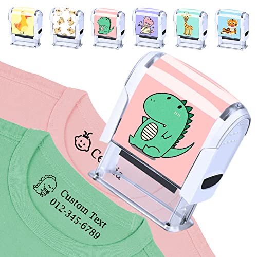 GBVllexuii Name Stamp Custom Personalized Name Stamp for Clothing Kids Baby Clothes Ctamp Washable 6 Sticker Patterns