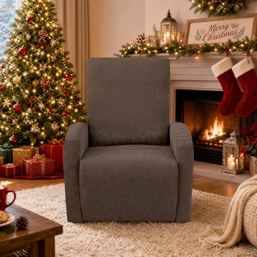 Image of ZNSAYOTX 100% Waterproof Recliner Chair Covers, 3-Piece Stretch Fit Recliner Slipcovers with Buckle & Elastic Band for Lazy Boy, Stay in Place, Soft Plaid Jacquard Protector (Small, Brown)