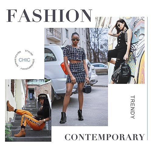 Vepose womens Women's Ankle Boots Chelsea Casual High Wedge Heel Shoes2