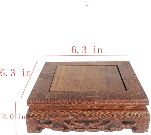 Miniatura 2 de GOLDY&WENDY Base cuadrada de madera de palisandro Artesanías Coleccionables Antigüedades Soporte de exhibición Jarrón Estatua de Buda Pescado