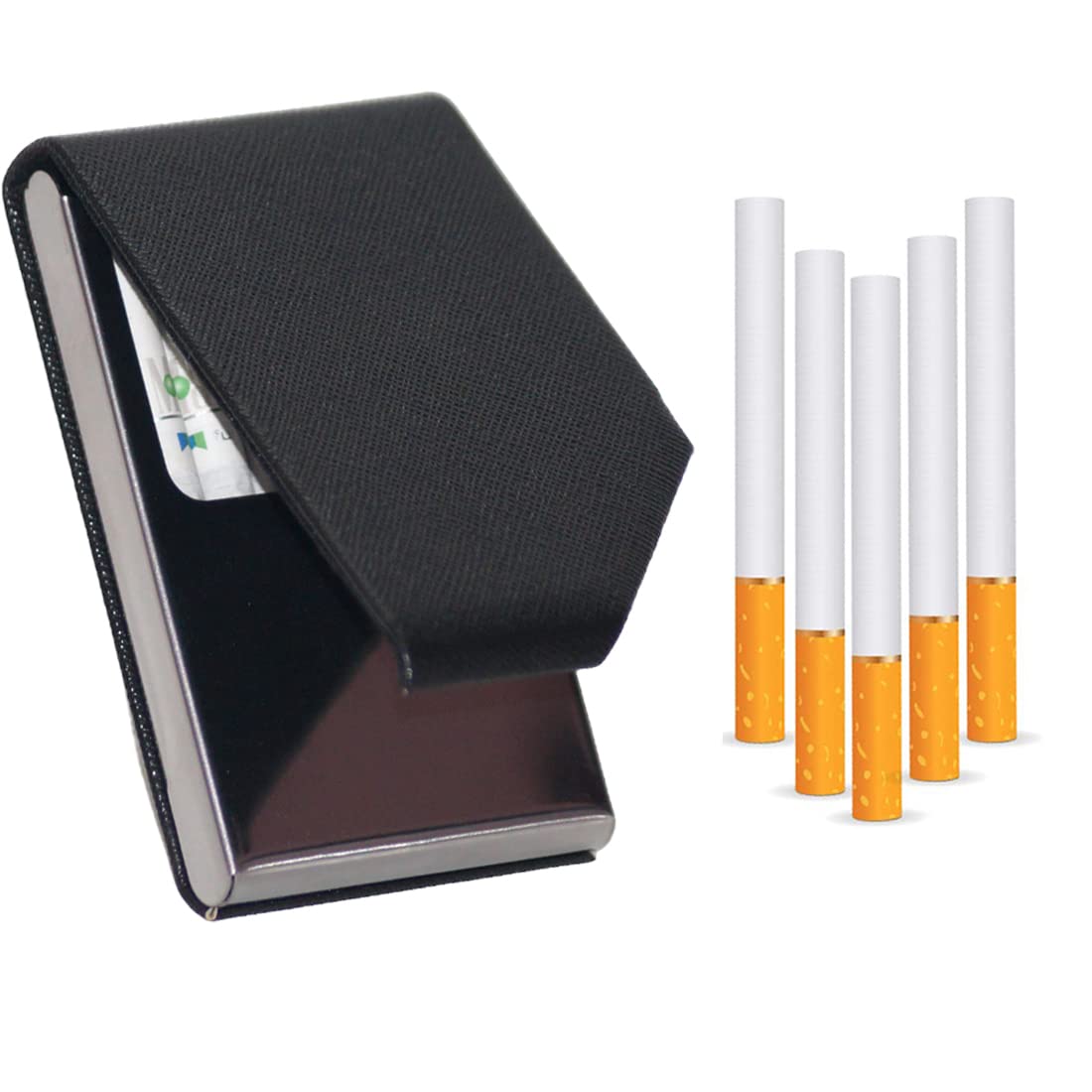 Felstar Cigarette Case King Size for Men Women Holds 7 Cigarettes Case Box Holder Oxford Black Leather with Hard Metal 84mm Regular Size (B0CB6XXGR2) Amazon Price History, Amazon Price Tracker