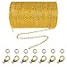 Produktbild jerbro 33 Füße Legierung DIY Link Kette Ketten Gliederkette Halsketten mit 20 Karabiner Verschlüsse und 30 Sprung Ringe für Schmuck Basteln Herstellung, 2mm (Gold)
