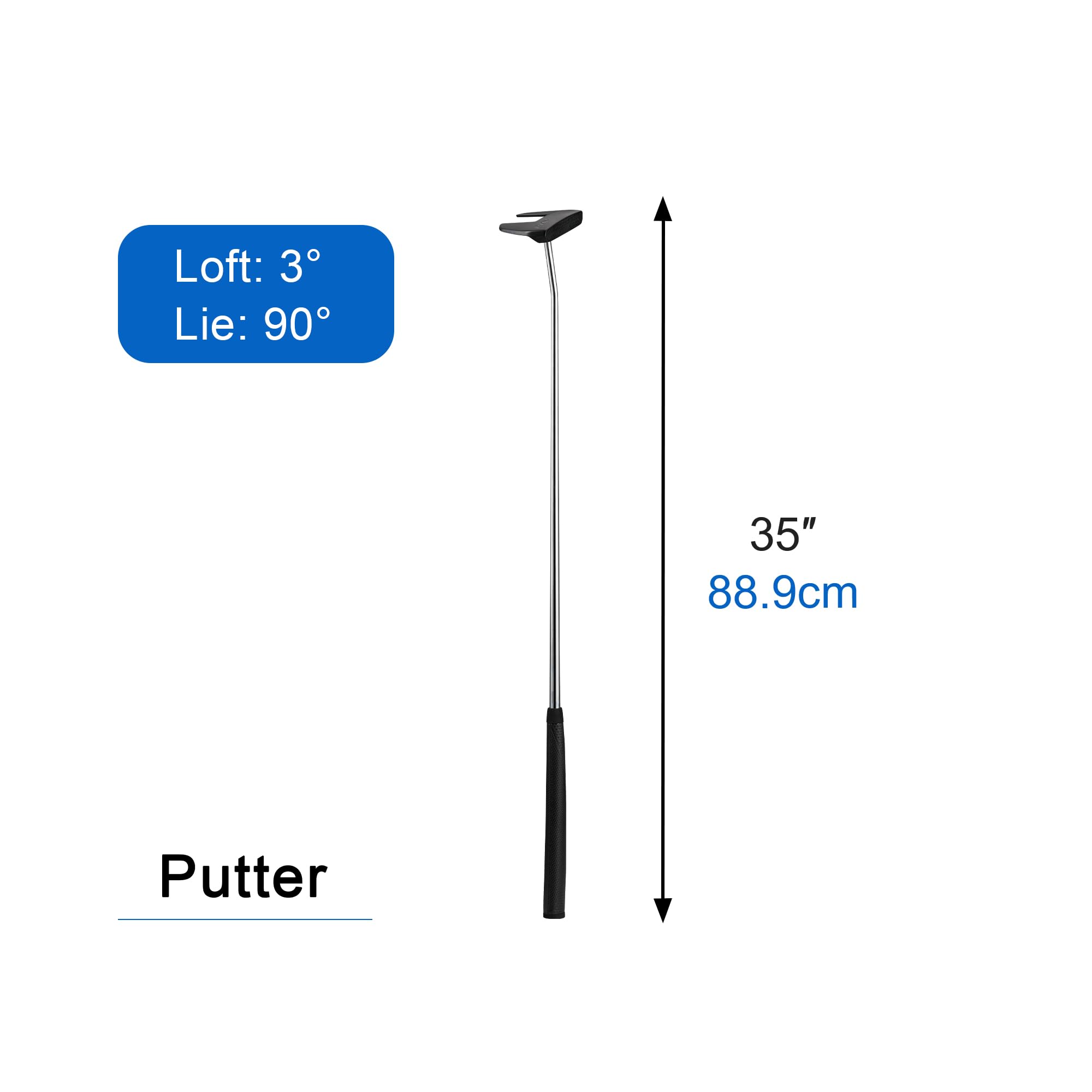 KVV Golf Putter für Herren & Damen, Rechtshänder Golfschlägerputter mit Ausrichtungshilfe, Premium-Griff und CNC gefräster Schlagfläche