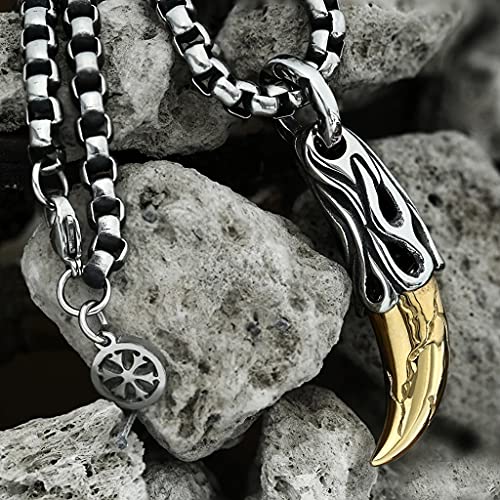 Collier de Croc de Loup Viking en acier inoxydable pour éviter les irritations et casses de chaîne