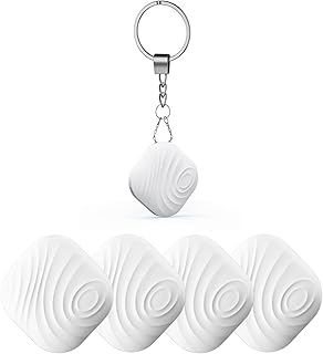 Nutale Key Finder, Bluetooth Tracker Item Locator with Key Chain for Keys Pet Wallets or Backpacks and Tablets, Batteries Include (White, 4 Pack)