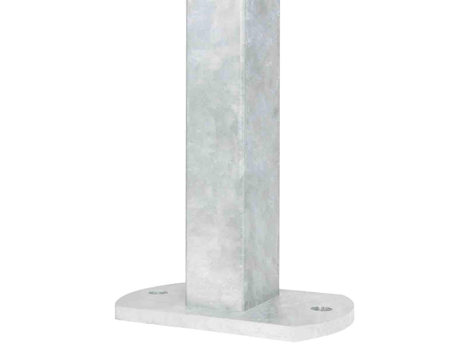 Zaundirekt Flexible Bodenplatte I Feuerverzinkt I 60x40x2 Rechteckrohr I Zaunpfosten bis 1230mm Zaunhöhe I Fussplatten Adapter I Pfostenschuh