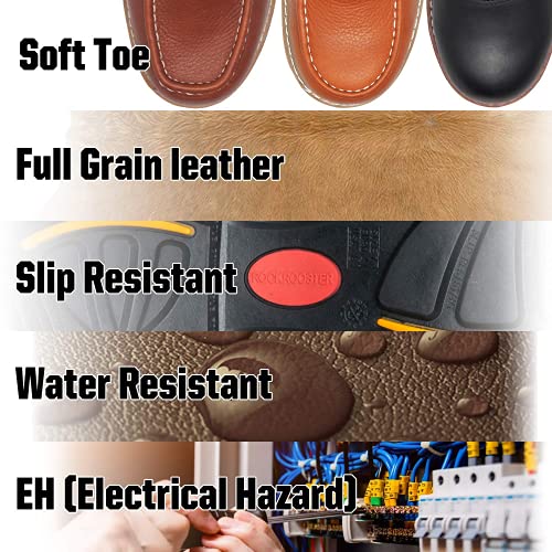 ROCKROOSTER Work Boots for Men, Soft Toe Waterproof Safety Working Shoes(AP360-soft, 6-BRN) - Thumbnail 5