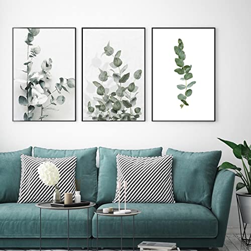 Tableau eucalyptus et cactus de 30x45cm pour decoration murale de chambre