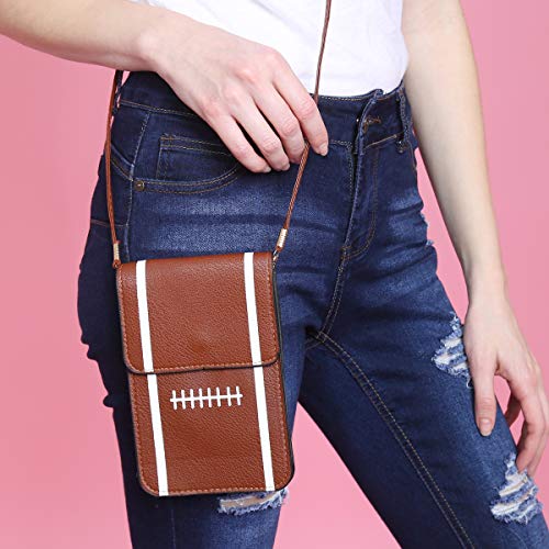 Small Travel Purse Pouch Bag - Crossbody Strap Wallet Smartphone Touchscreen Case Ball Sports Game, Animal, American Flag2