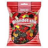 Nordthy Blandet Slik Lakritz & Vingummi 800 g – Bunte Süßigkeiten Mischung – Fruchtgummi & Lakritz Mix – Dänischer Snack Klassiker