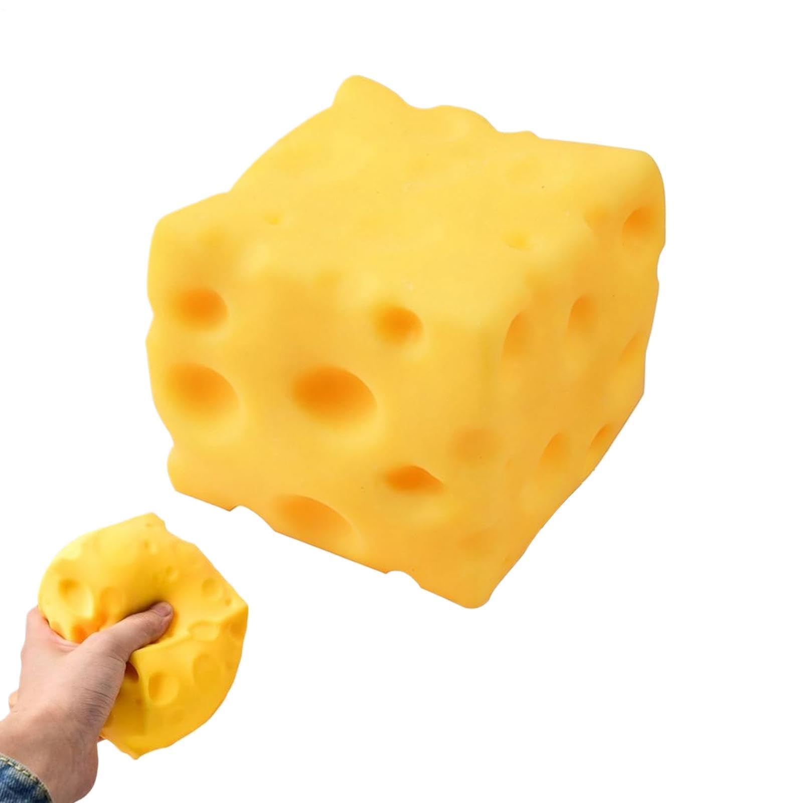 Big Cheese ,Squi-shy Cheese Sugar Cube Squ-ishy Sensory Toy, Slow-Rebound Shapeable Squeeze Ball Sensory Fidget Toy Relieves Stress For Kids And Adults Desk,2.76x2.76x2.76 Inches