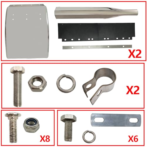 Image of 24 inchx34 inch Stainless Steel Quarter Fender Set Mud Flap Hangers fit for Semi Trucks Trailers, 2 Pack
