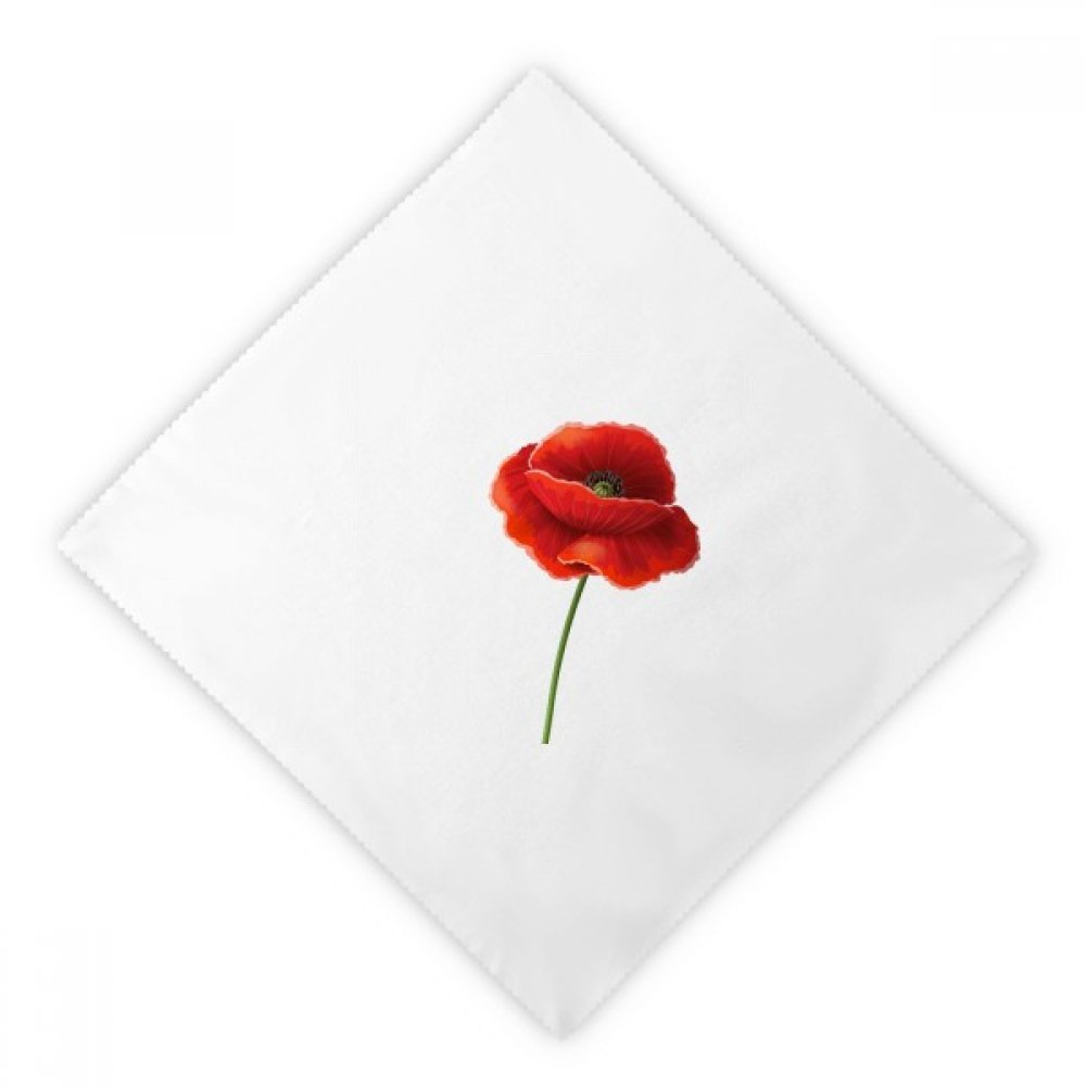 Servilletas de cena reutilizables con flores blancas y rojas de tela para mesa de almuerzo