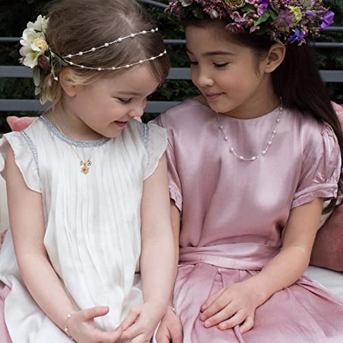 IEFLIFE Flower Girl Gifts - 14K Gold Plated Heart Initial Necklace Wedding Gift for Girls4