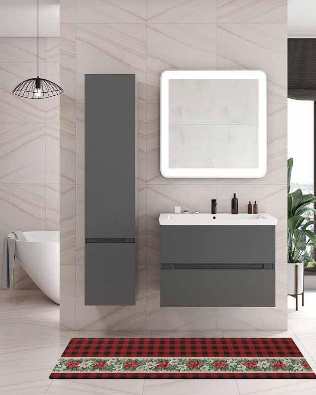 Miniatura 2 de Alfombra de baño de Poinsettia para bañera, antideslizante, de secado rápido y absorbente, tierra de diatomeas, fregadero de ducha para dormitorio,