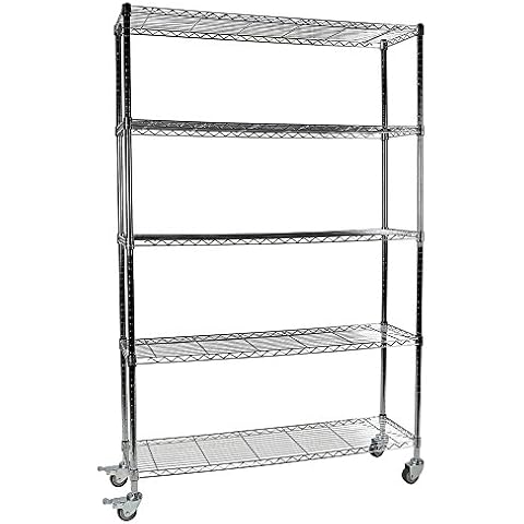 Apollo Hardware Chrome 5-Shelf Wire Shelving 14"x48"x72" (Chrome) Cover