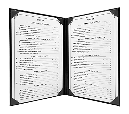 Black, 5-Pack, Restaurant Menu Covers - 8.5