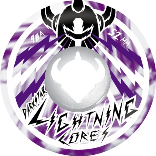 Roue de skateboard Darkstar 54 mm blanche et violette Lightning Core pour skatepark