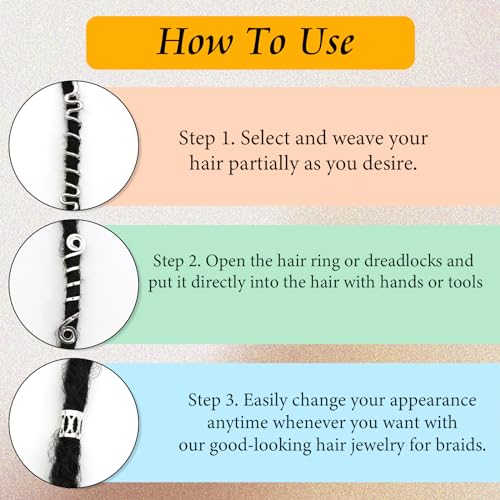 Accesorios de Metal para Trenzas 27 Pzas Plata miniatura 5