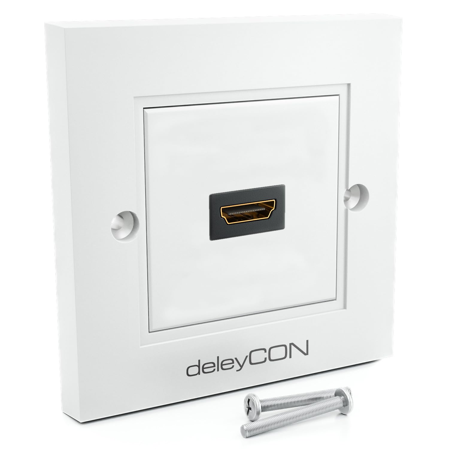 deleyCON HDMI Presa Murale 80x80mm Bianco 4K 8K FULL HD eARC Alta Velocità