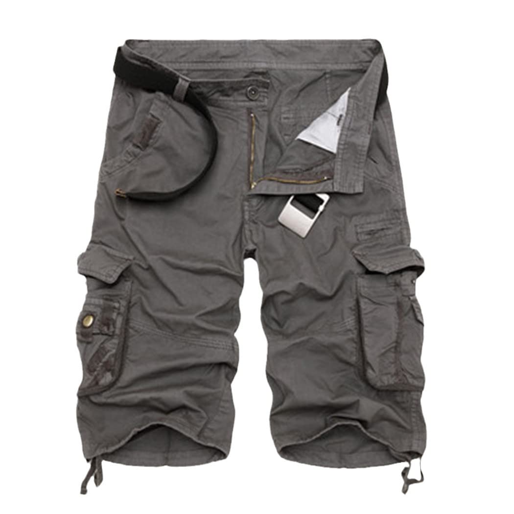 Short cargo militaire homme coton gris multi poches léger - 6