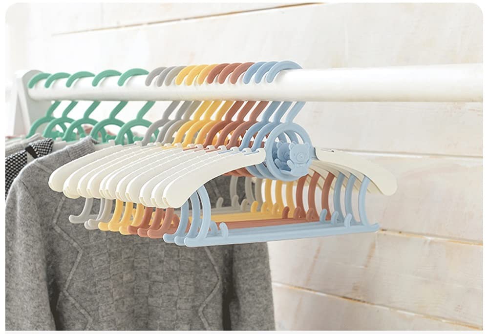 20 Uds. Percheros para Ropa para Niños, Perchas De Plástico Ajustables para Exhibición, Perchas Antideslizantes A Prueba De Viento para Abrigos para Sudadera(Grün)