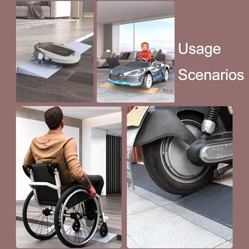 Rampa de umbral para robot barredor de silla de ruedas, rampas portátiles de plástico para bordillos para interior/exterior, patio, jardín | Negro, 100x22x5 cm miniatura 6