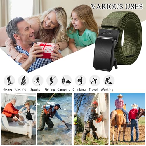 Image of LionVII Mens Belt Ratchet Stretch, Work Belt for Men Elastic Slide with Automatic Buckle for golf, Adjustable to Fit 28-49 inch Waist