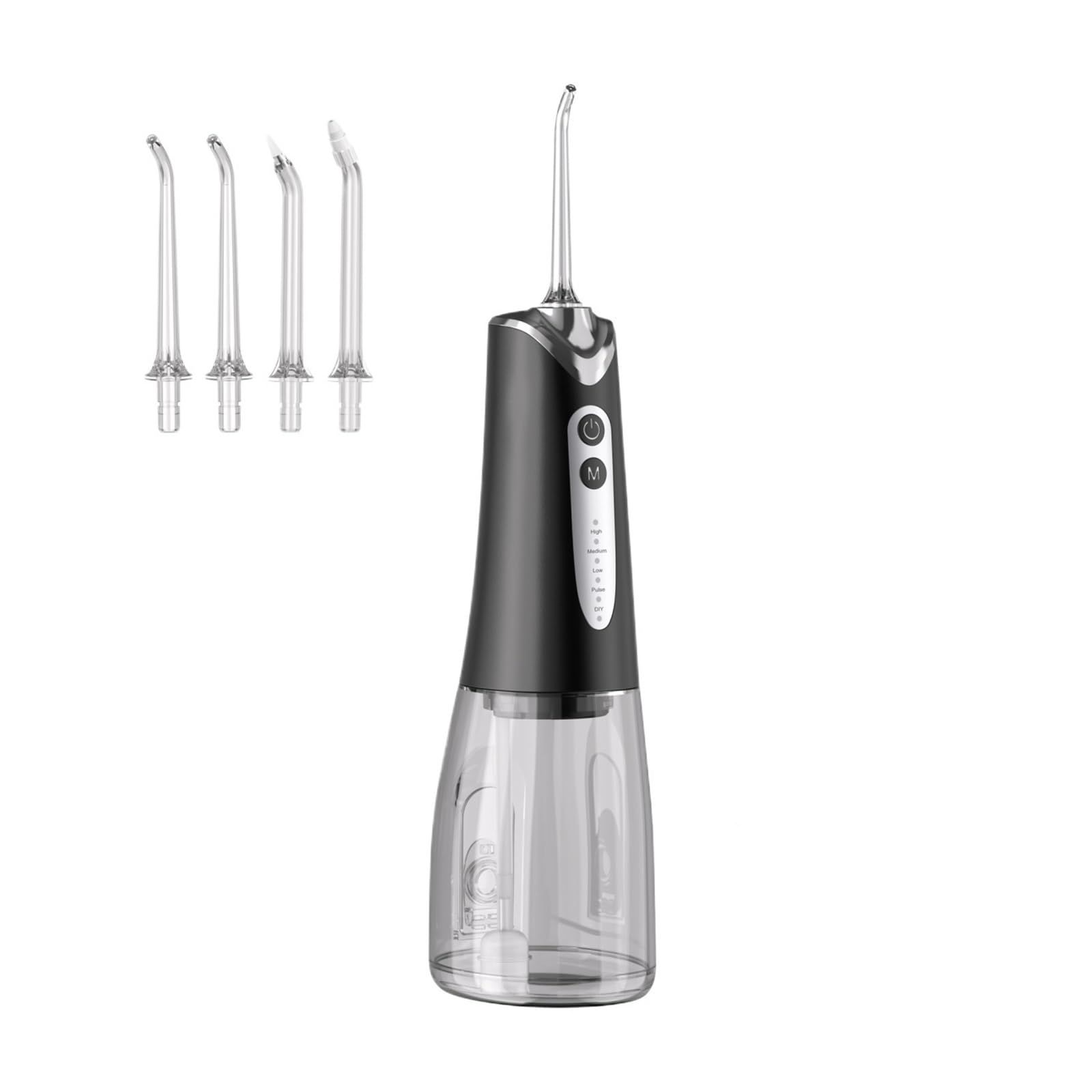 Wasser Flosser 300ML tragbare Dental Irrigator Oral Pick Zähne Reinigung Gerät for tiefere Reichweite und Reiniger(Black)