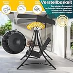Hollywoodschaukel 3-Sitzer Anthrazit mit Sonnendach