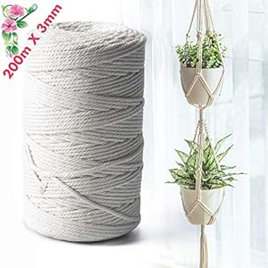 TOLIANCLE Baumwollgarn Baumwollkordel Makramee Garn Kordel