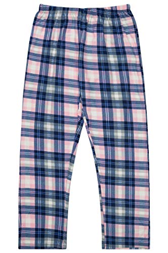 North 15 Girl's Super Cozy Plaid Mink Fleece Pajama Bottom with Waist & Bottom Rib (7-14)