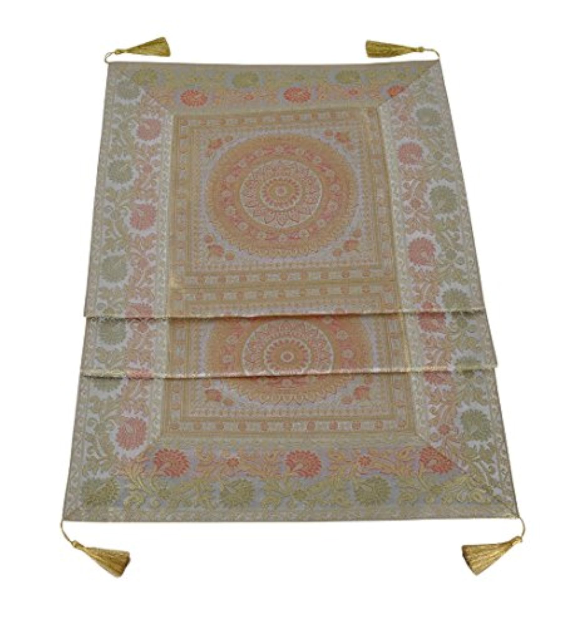 Lal Haveli Rectangle Shape Silk Table Runner for Wedding