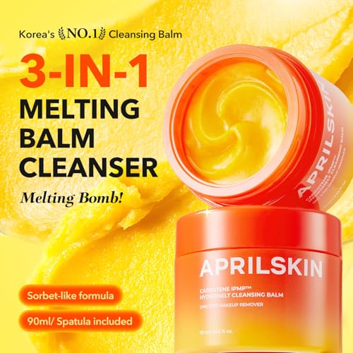 Image of Aprilskin Carrotene IPMP Hydromelt Double Cleansing Makeup Remover Oil Balm | Vegan | Blackheads Care| Non-comedogenic | Korean Makeup Cleanser | Korean Skin Care | Kbeauty | 3.04 fl.oz
