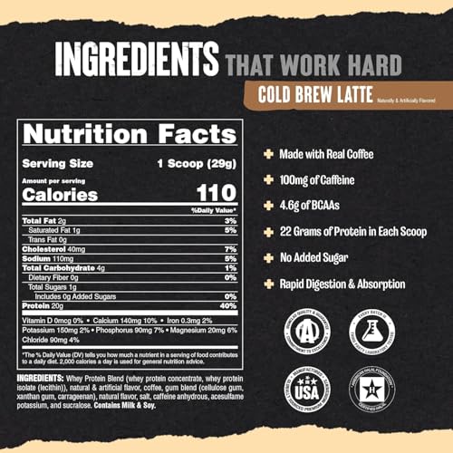 Image of Animal 100% Whey Protein Powder Samples & 25oz BPA Free Shaker Bottle - Real Instant Iced Coffee Whey + 20g of Protein, 120mg of Caffeine Meal Replacement with BCAA - Cold Brew Latte, 3 Single Packets