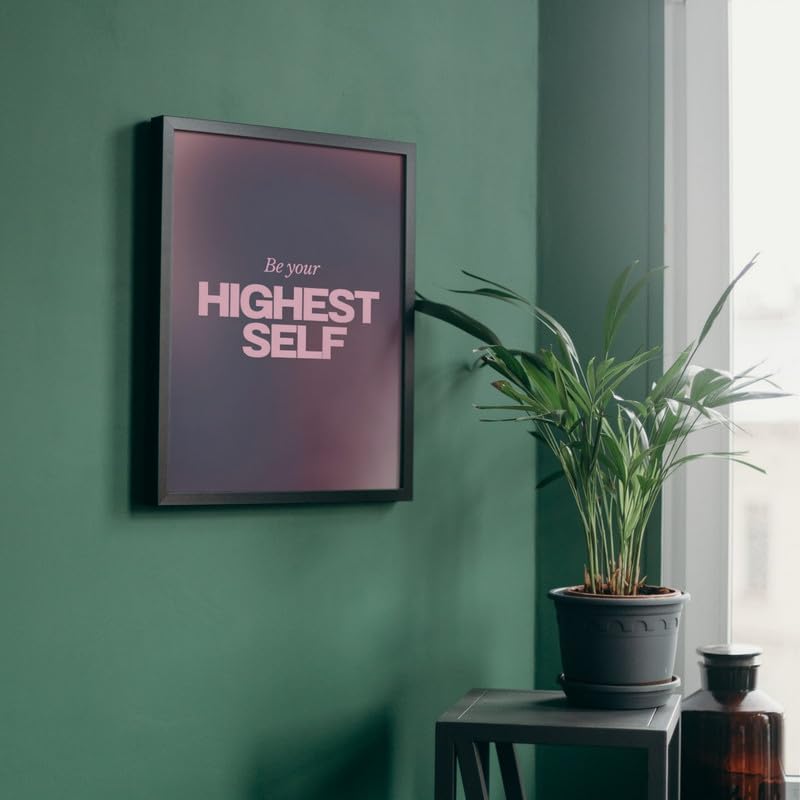 Image of Wall Framed Posters | 8x12 inch size | Motivational Quotes Posters |Be Your Highest Self Motivational Photo Frame - Inspirational Wall Art for Home & Office, Uplifting Decor for Personal Growth