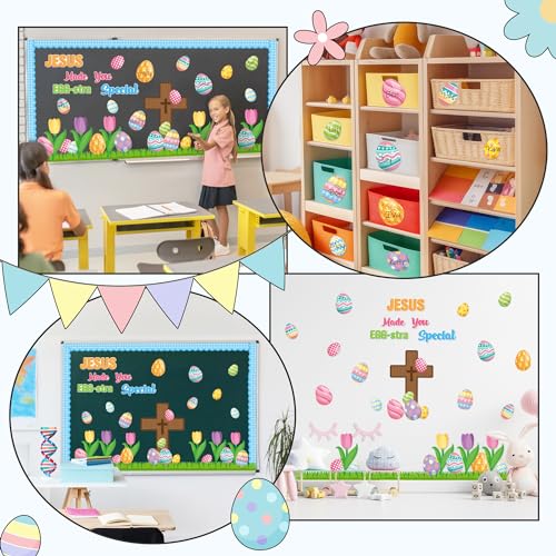 image for CY2SIDE 85PCS JESUS Made you EGG-stra Special Cutouts for Bulletin Boa