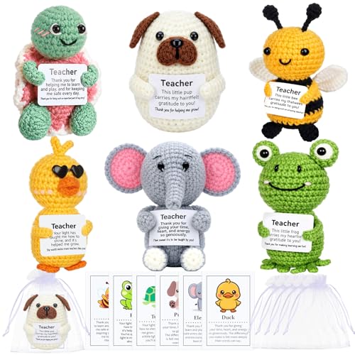 Crochet émotionnel enseignant lot de 6 figurines inspirantes pour dire merci