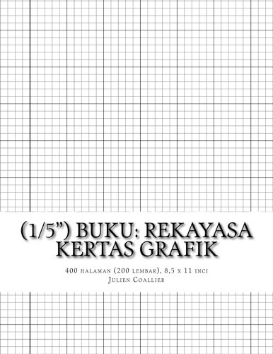 (1/5") Buku: Rekayasa Kertas Grafik: 400 halaman (200 lembar), 8,5 x 11 inci