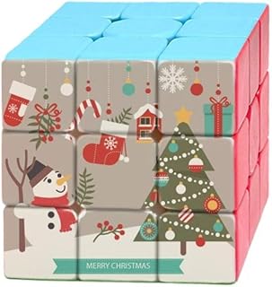 Christmas Snowman Tree Gloves Festival Magic Cube Puzzle 3x3 Toy Game Play