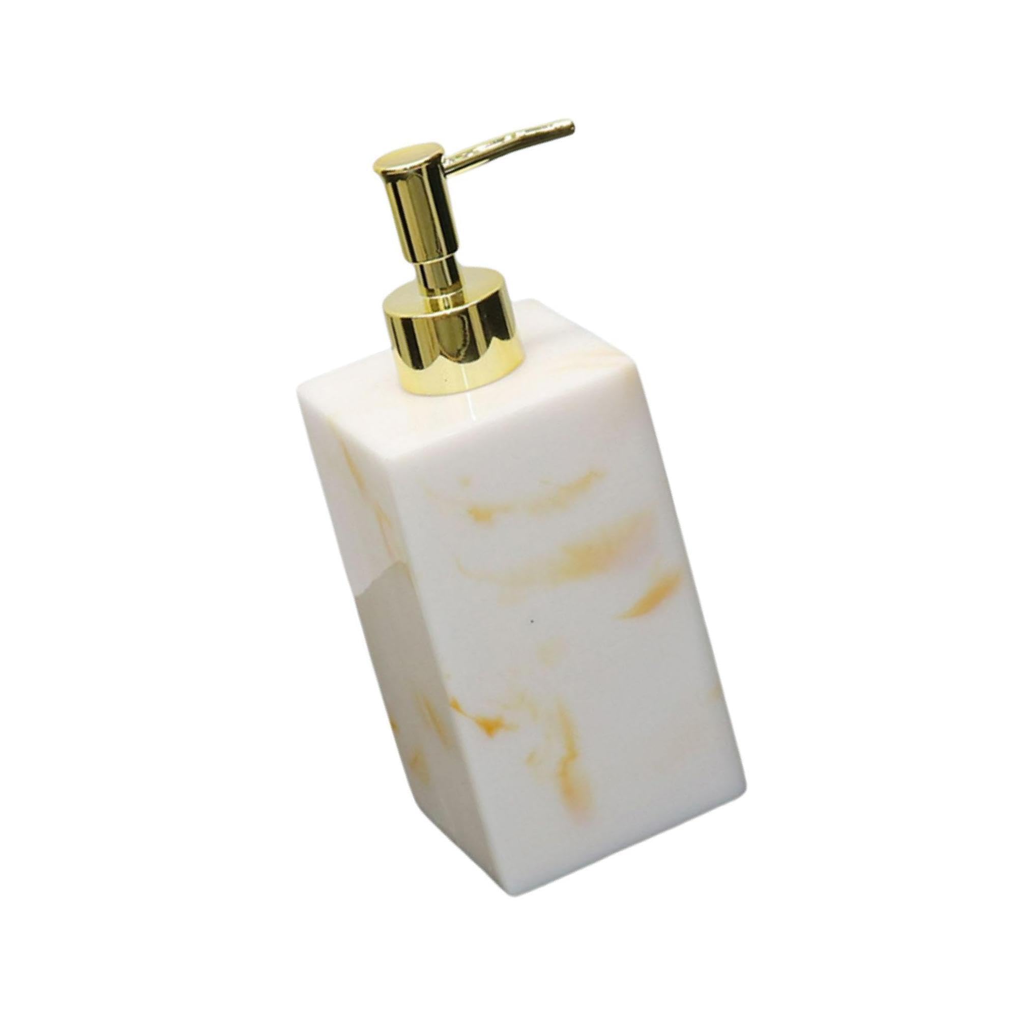 ALCXAZS Efficient Liquid Shampoo Dispenser for Home Kitchen Bathroom Soap, White Yellow, 500ml