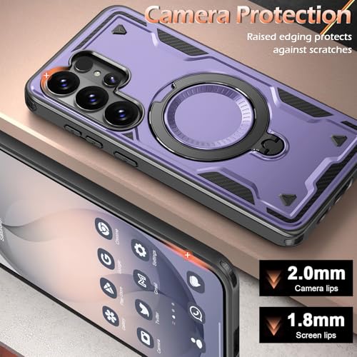 Image of for Samsung Galaxy S26 Ultra Case Magnetic with stand, with Mag-Safe, with Screen Protector, Wireless Charging, Shockproof for Samsung S26 Ultra 5G Phone Case, Ring Holder Cover for Samsung S26 Ultra