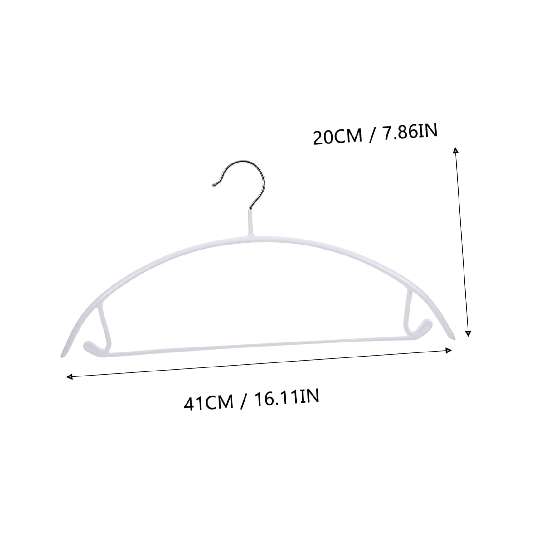 Grucce in Pvc Semicircolari, Set 10 Pezzi, Bianco, 8 Kg | Ferro Rivestito in Pvc, Antiscivolo, Ganci alle Estremità, per Gonne e Cappotti