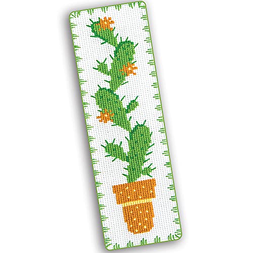 Povitrulya Counted Cross Stitch Kits For Adults Or Kids “Cactus“ | Funny Hand Embroidery Diy Bookmark Kit #TOP8