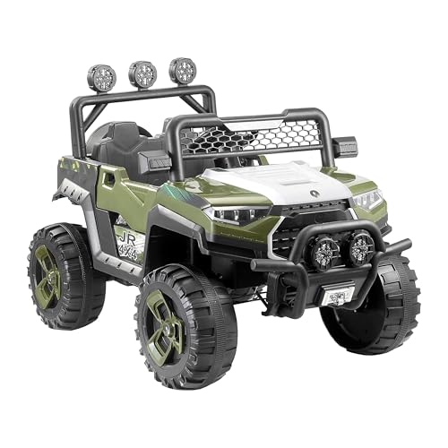 Image of Norman Jr Battery Operated 4x4 ATV Runs on Garden & Sand Surface | Jeep Toy with Remote+Steering+RGB Light+Mp3 USB Music | Rechargeable Car for Kids to Drive 3 to 12 Years | XLarge Size (Apple Green)