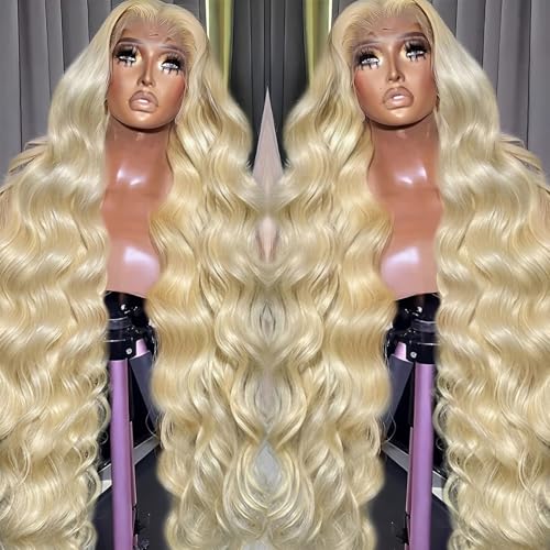613 Body Wave 200% Density Lace Front Wig Human Hair Blonde