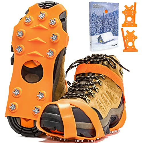 Crampons, Crampon Chaussures Neige et Glace de Randonnée, Antiderapant Hiver Verglas Marcher [Acier-Inoxydable]