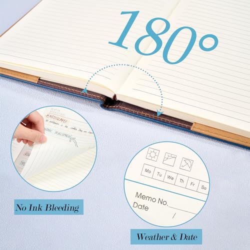 Tree-of-Life-Journals-for-Writing-Women-A5-Lined-Ruled-Writing-Personal-Diary-Notebooks-180-Lay-Flat-Thick-Paper-Hard-Cover-Leatherette-200-PagesBlue