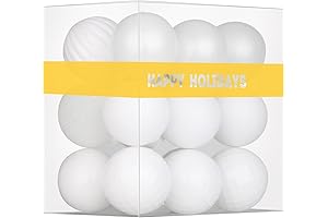 Splendid 3.2" Jumbo White Christmas Ornaments